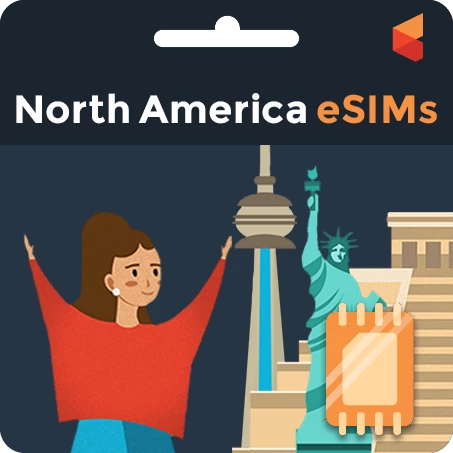 Buy Your North America eSIMs in USA - Best Prepaid Sim for North America eSIMs Travel
