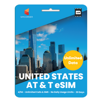 [eSIM] AT&T Unlimited MAX Plus (USA, Canada, Mexico) | SimCorner