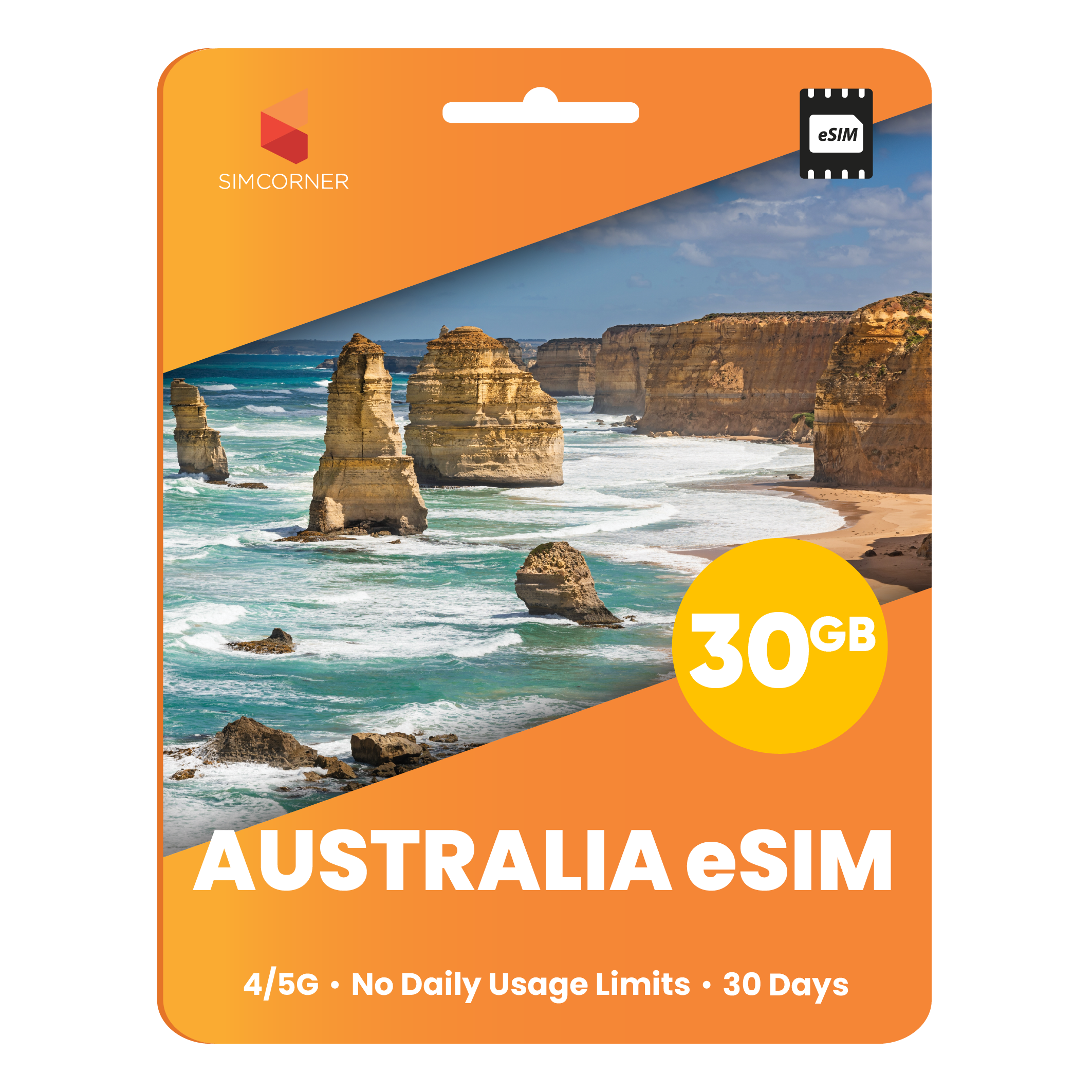 Australia eSIM: 30GB - 30 Days - SimCorner