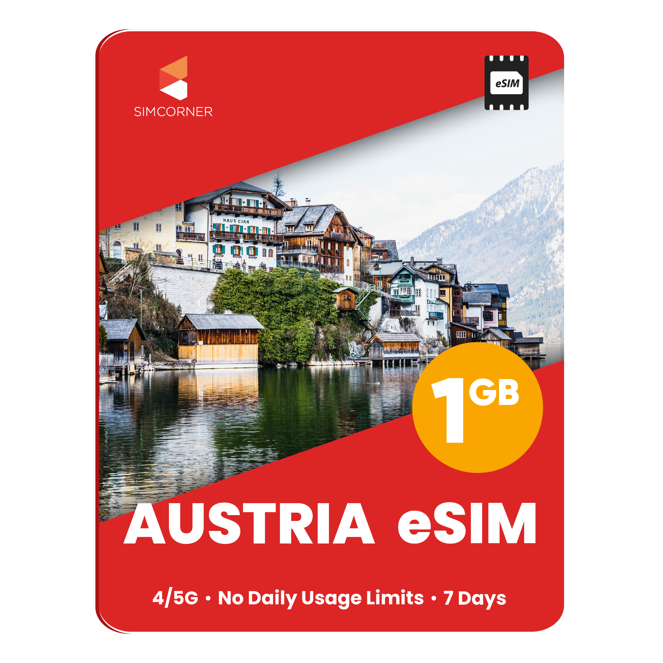 Austria eSIM: 1GB - 7 Days