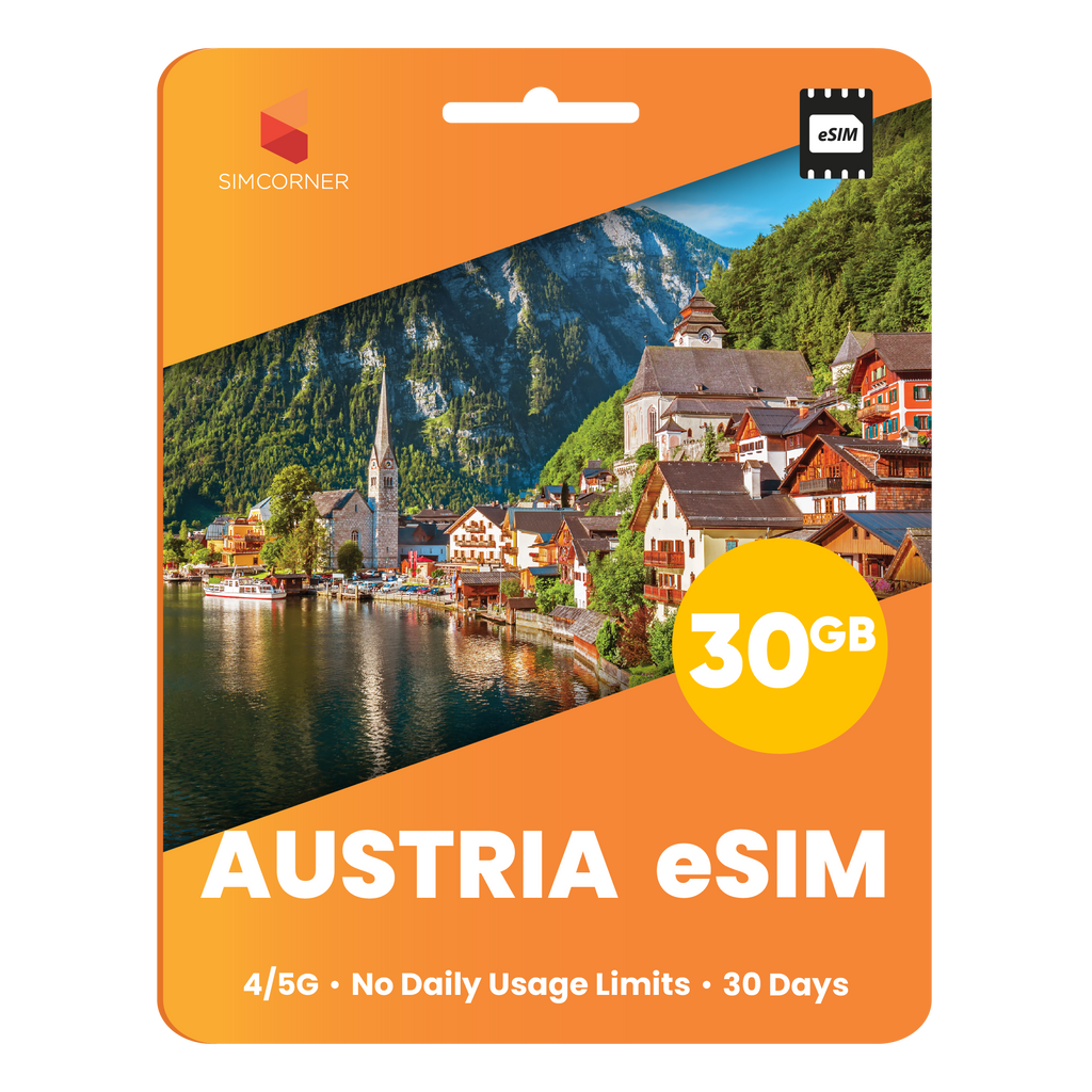 Austria eSIM: 30GB - 30 Days - SimCorner