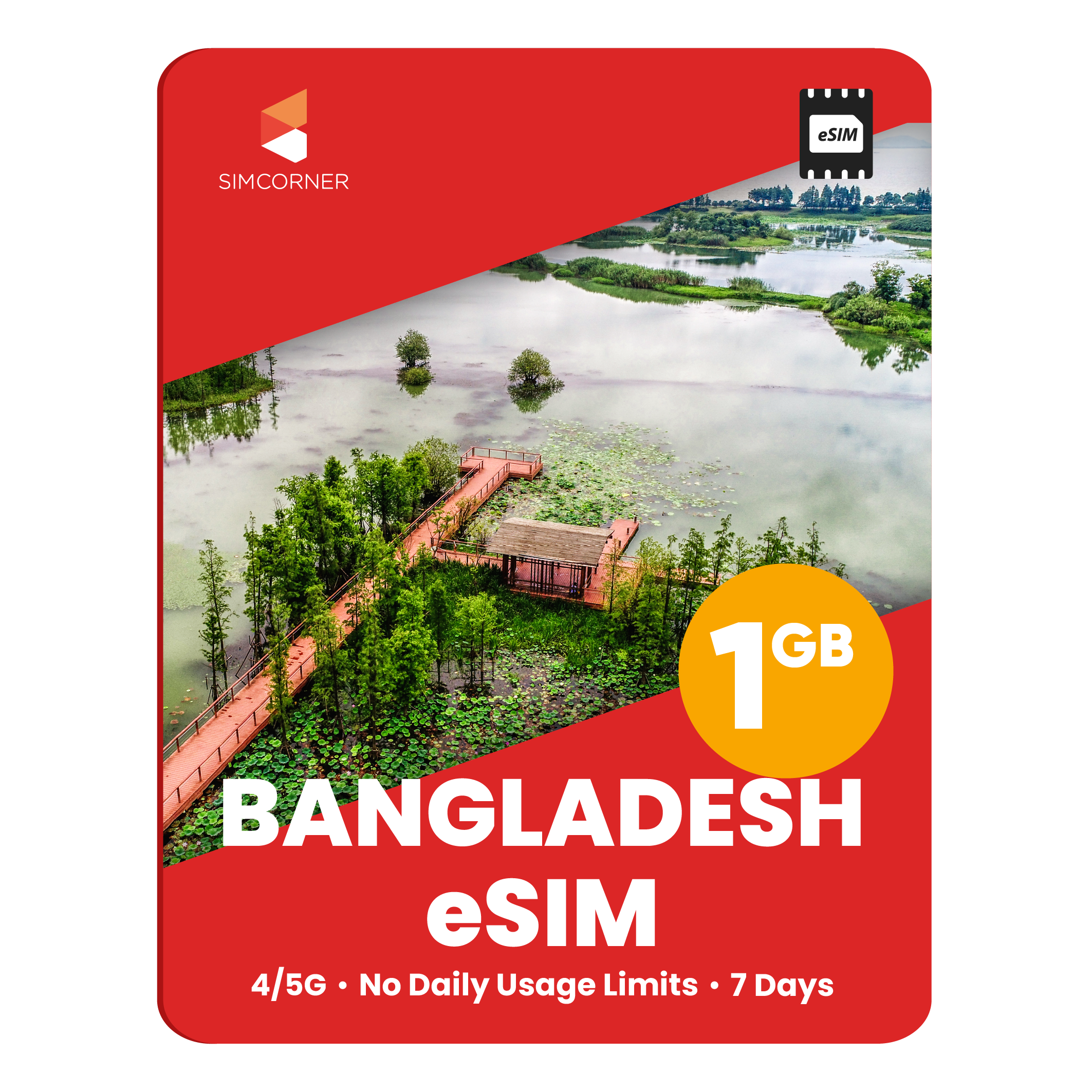 Bangladesh eSIM: 1GB - 7 Days - SimCorner