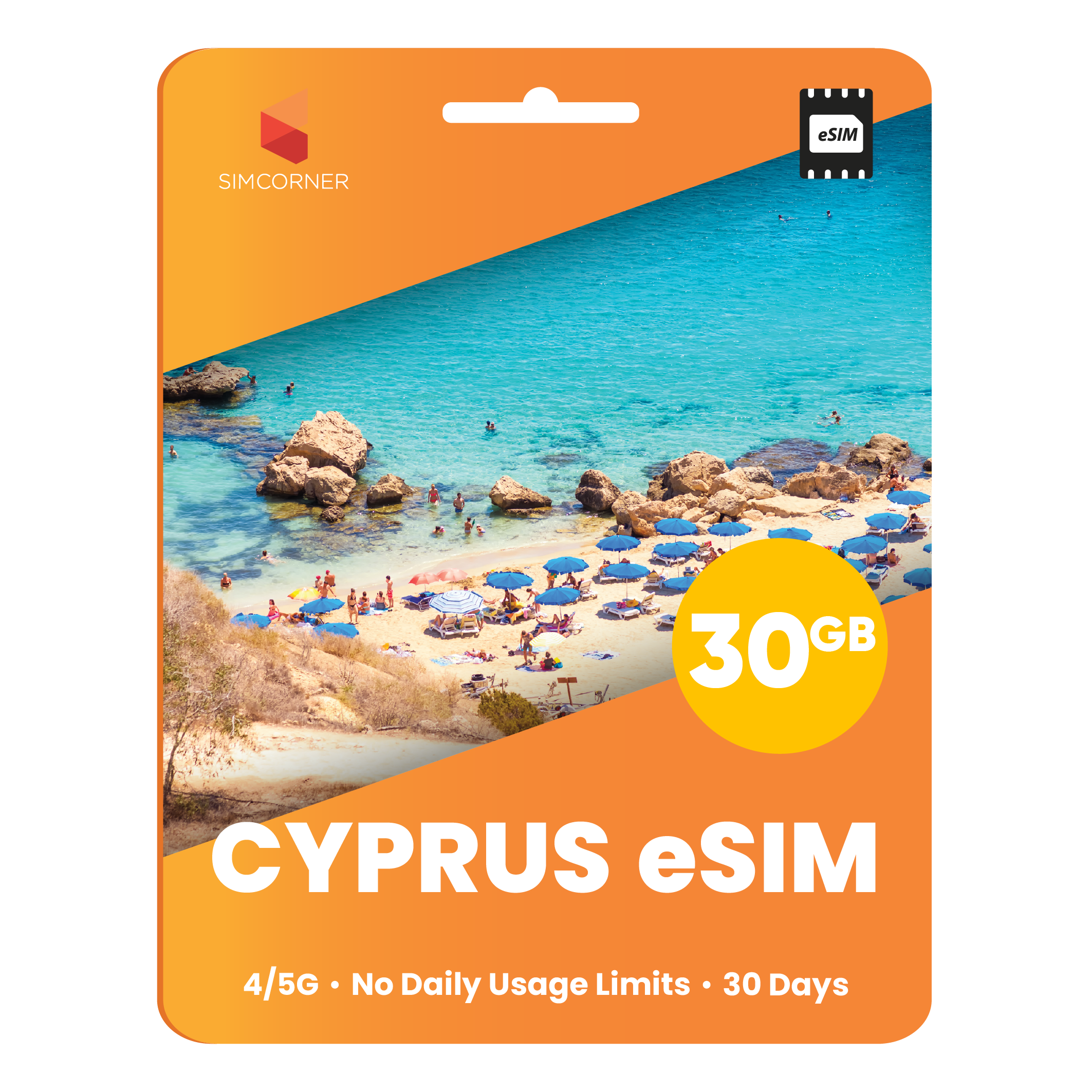 Cyprus eSIM: 30GB - 30 Days - SimCorner