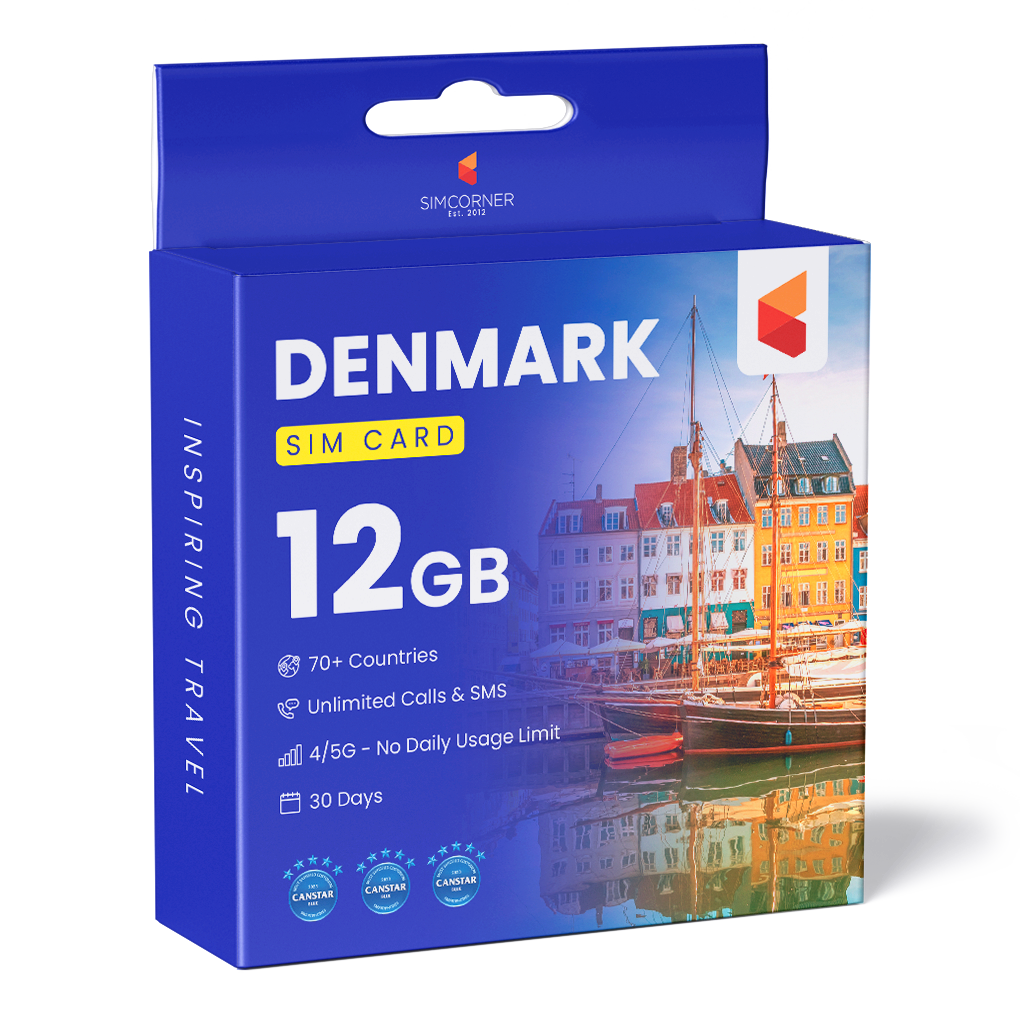 Denmark Travel Sim Card (12GB) | SimCorner