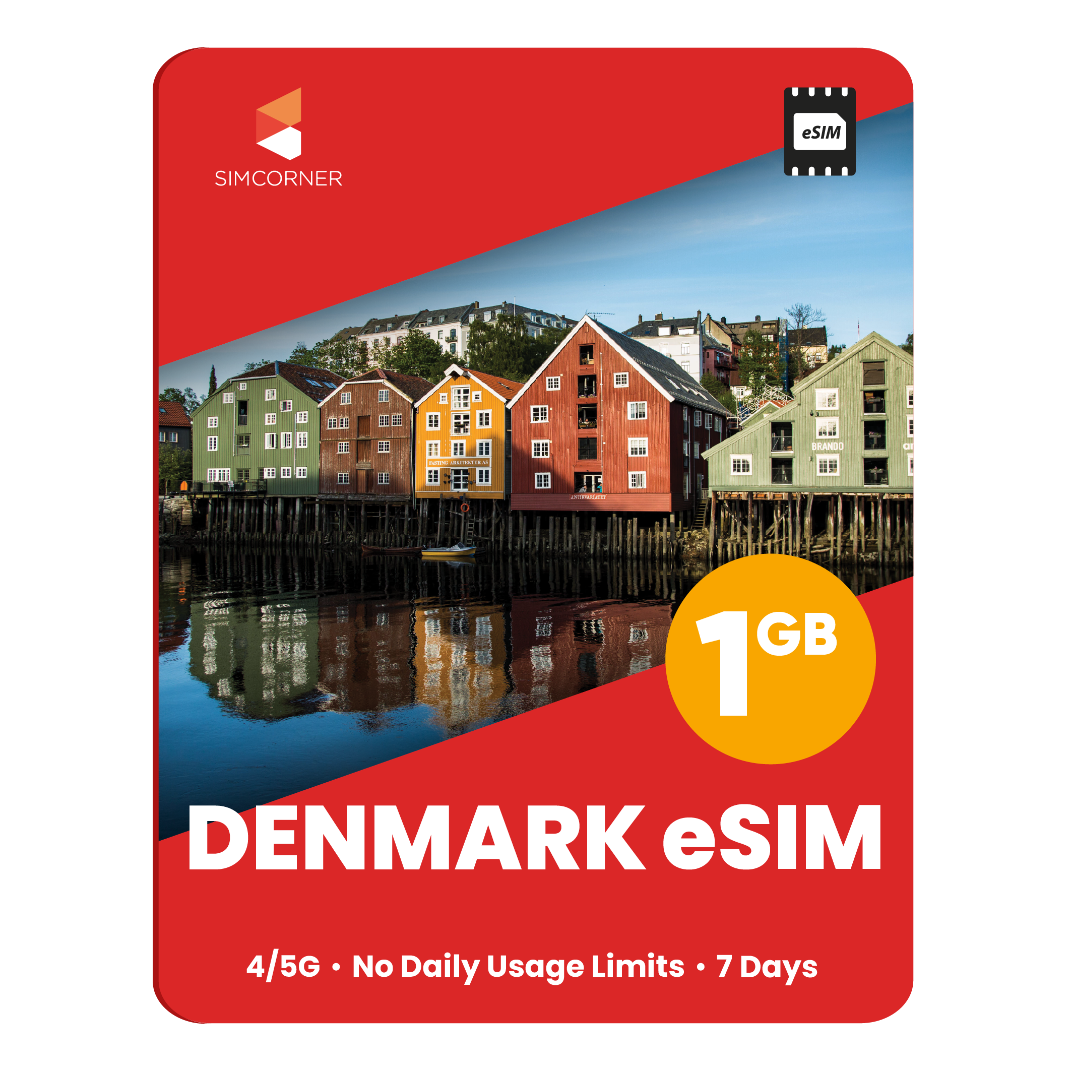 Denmark eSIM: 1GB - 7 Days