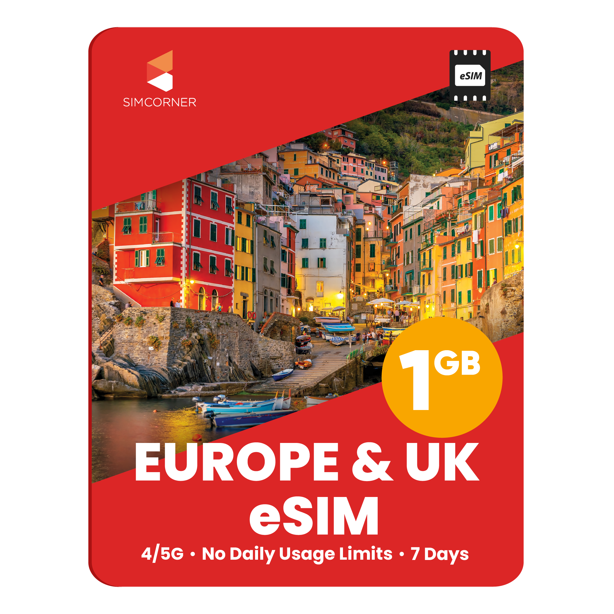 United Kingdom eSIM: 1GB - 7 Days - SimCorner