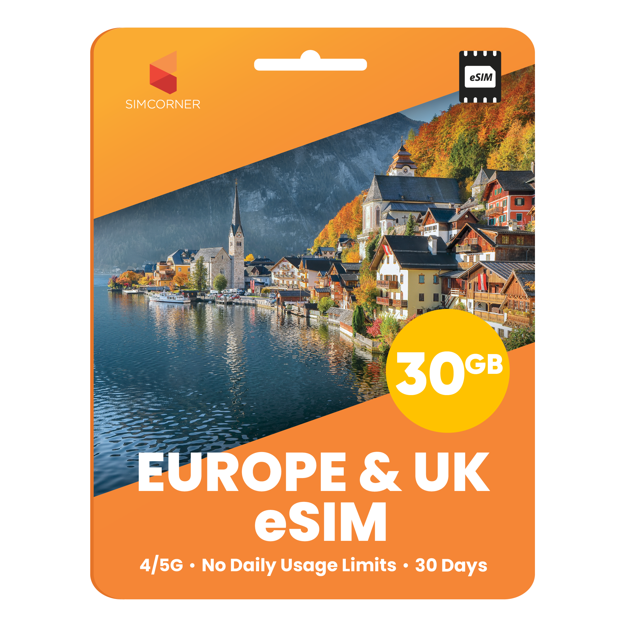 Europe eSIM: 30GB - 30 Days - SimCorner