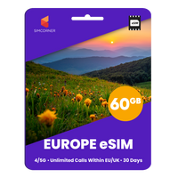 [eSIM] Europe eSim Card (60GB) | SimCorner