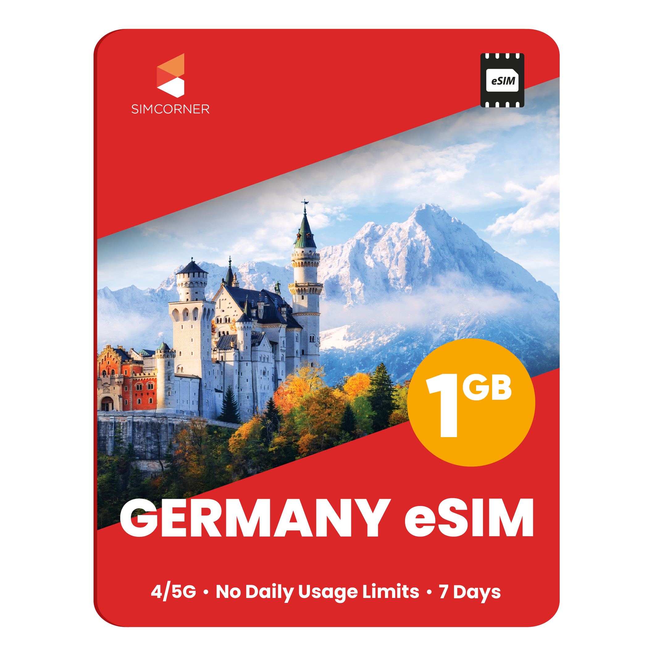 Germany eSIM: 1GB - 7 Days