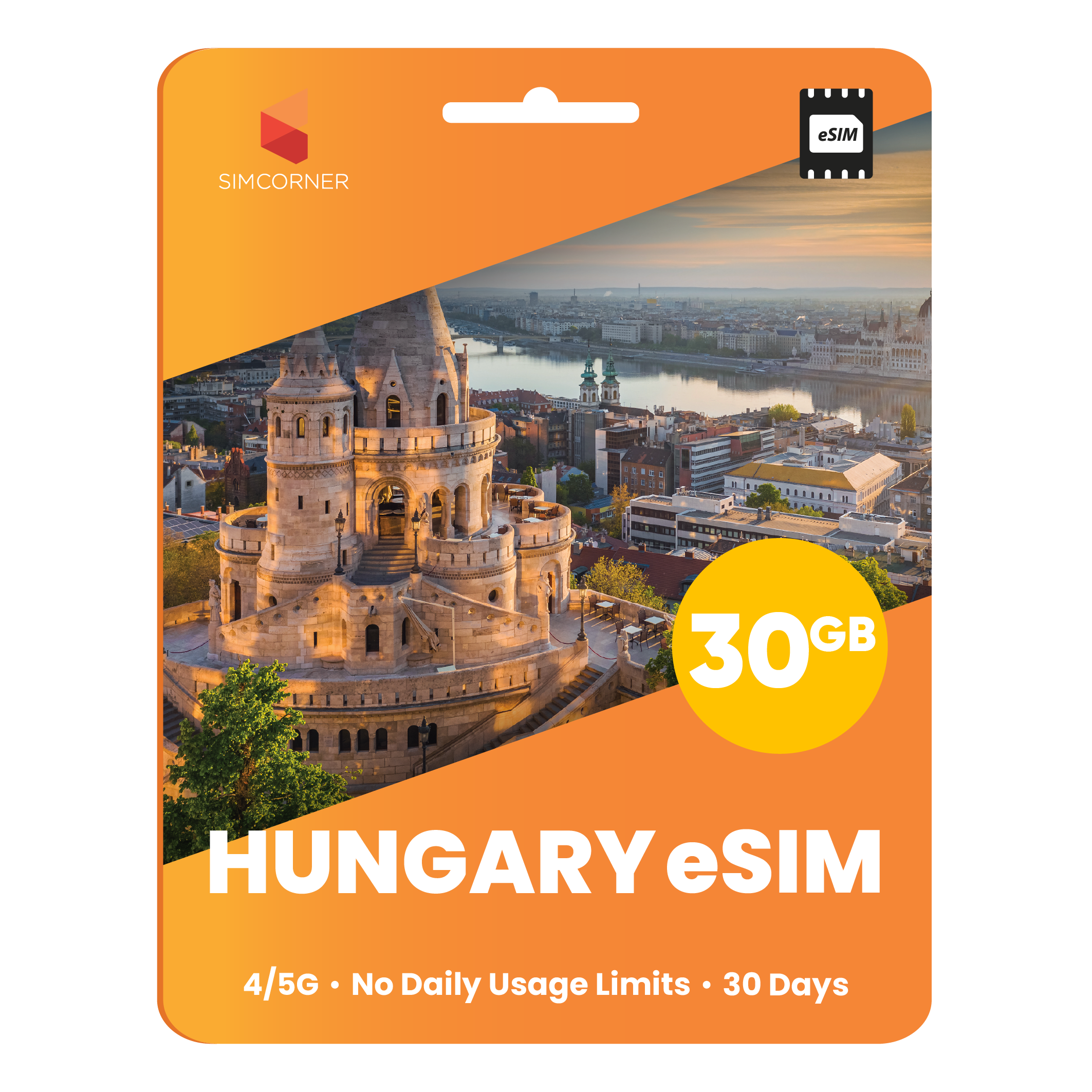 Hungary eSIM: 30GB - 30 Days - SimCorner