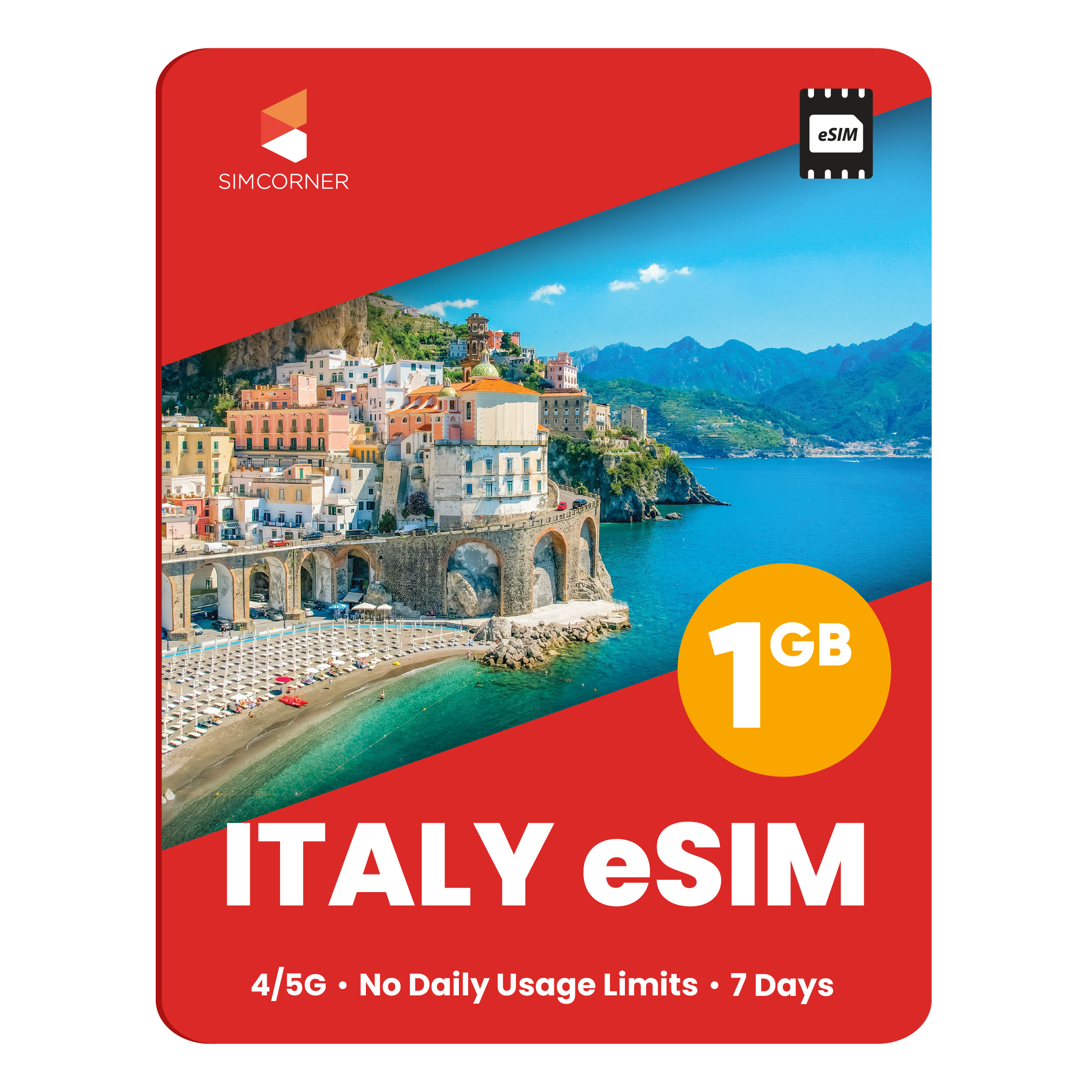 Italy eSIM: 1GB - 7 Days