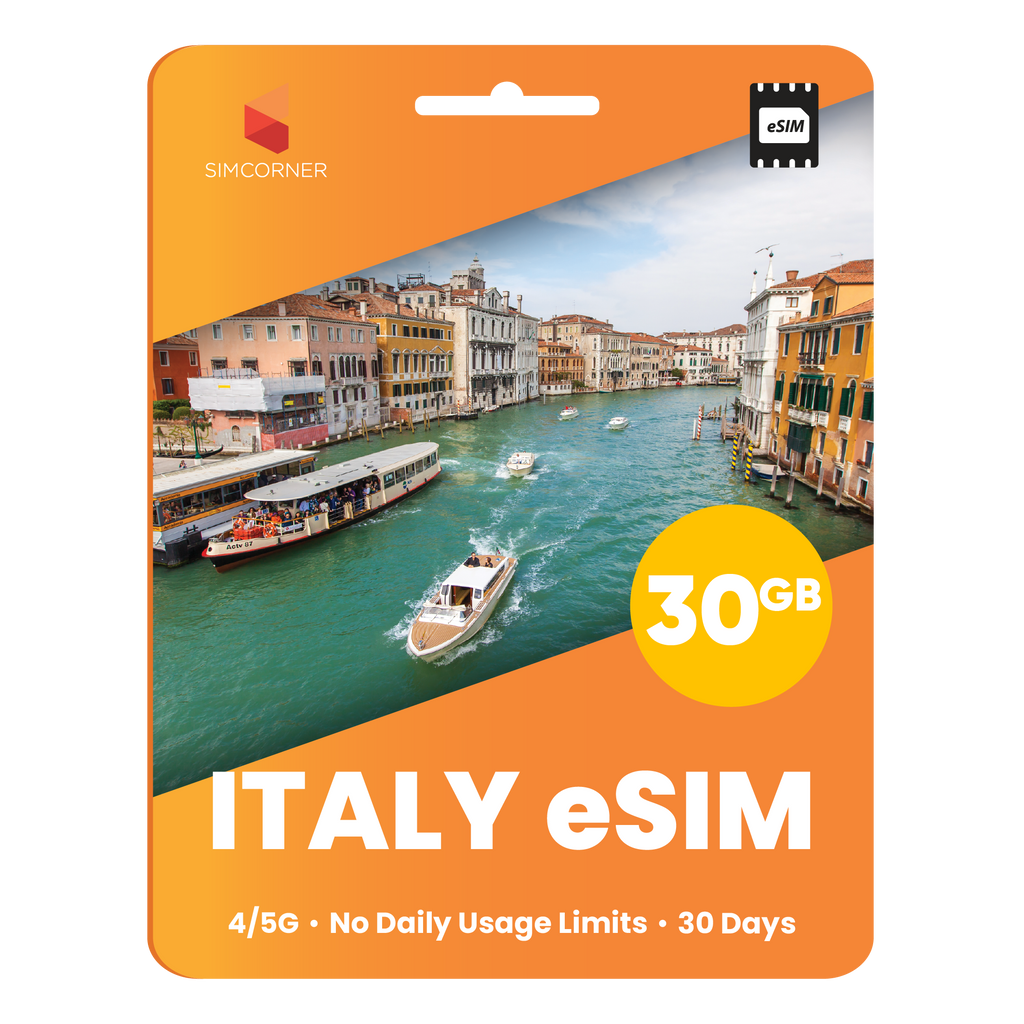 Italy eSIM: 30GB - 30 Days - SimCorner