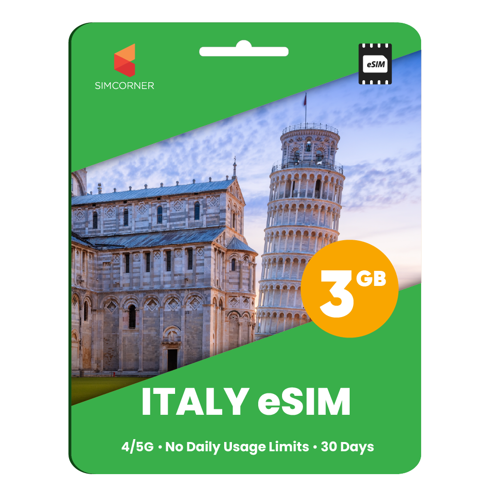 Italy eSIM: 3GB - 30 days- SimCorner