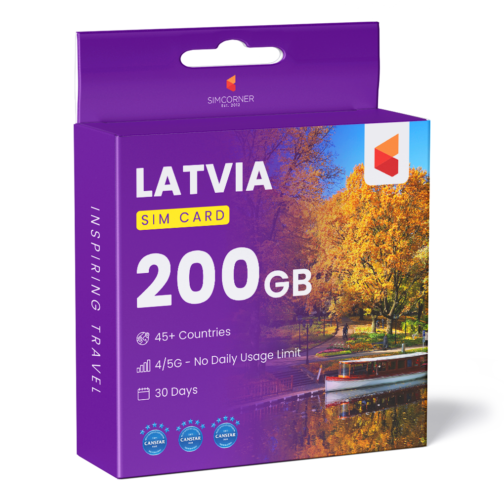 Latvia Travel Sim Card 200GB | SimCorner