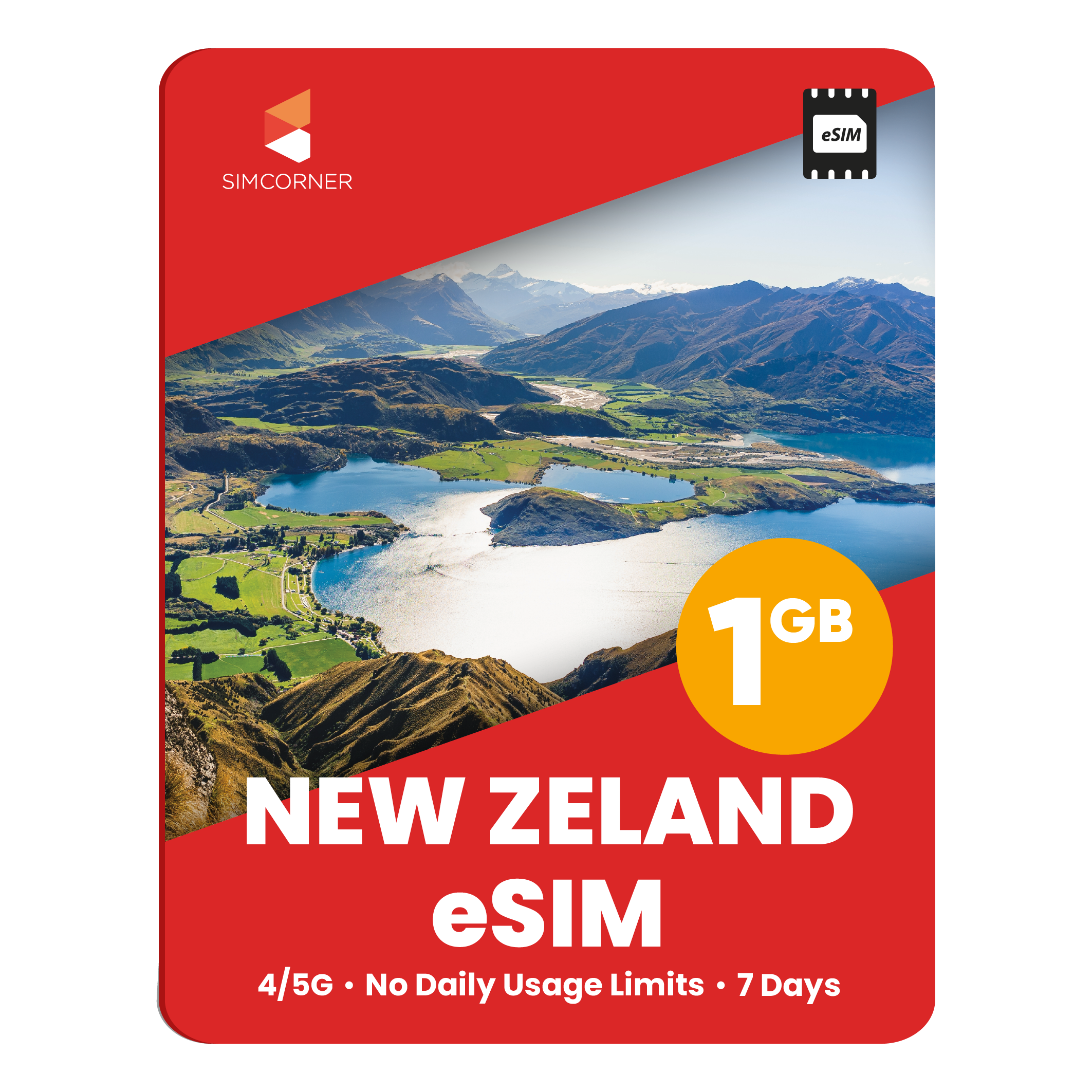 New Zealand eSIM: 1GB - 7 Days | SimCorner