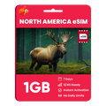North America eSIM: 1GB - 7 Days