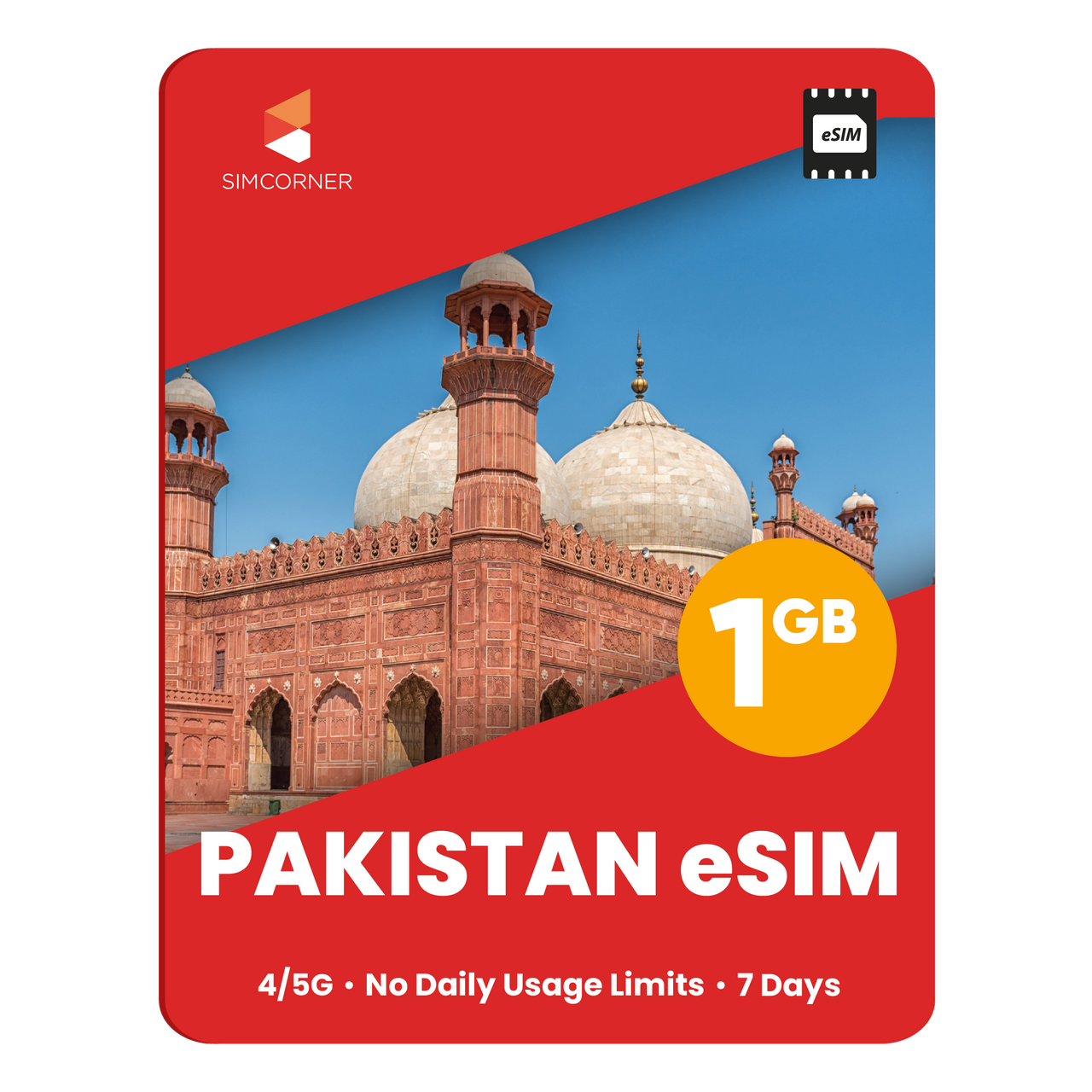 Pakistan eSIM: 1GB - 7 Days - SimCorner