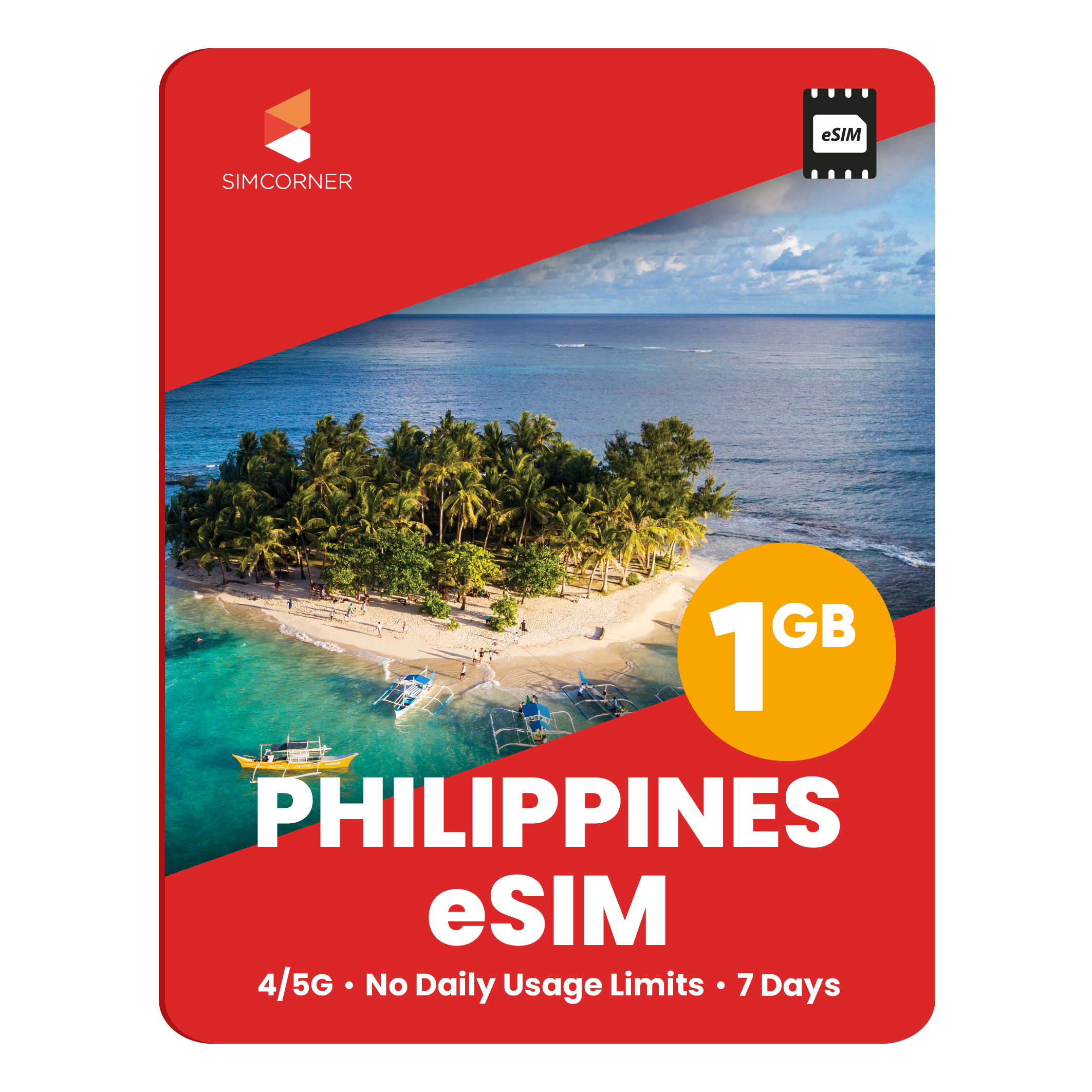 Philippines eSIM: 1GB - 7 Days - SimCorner