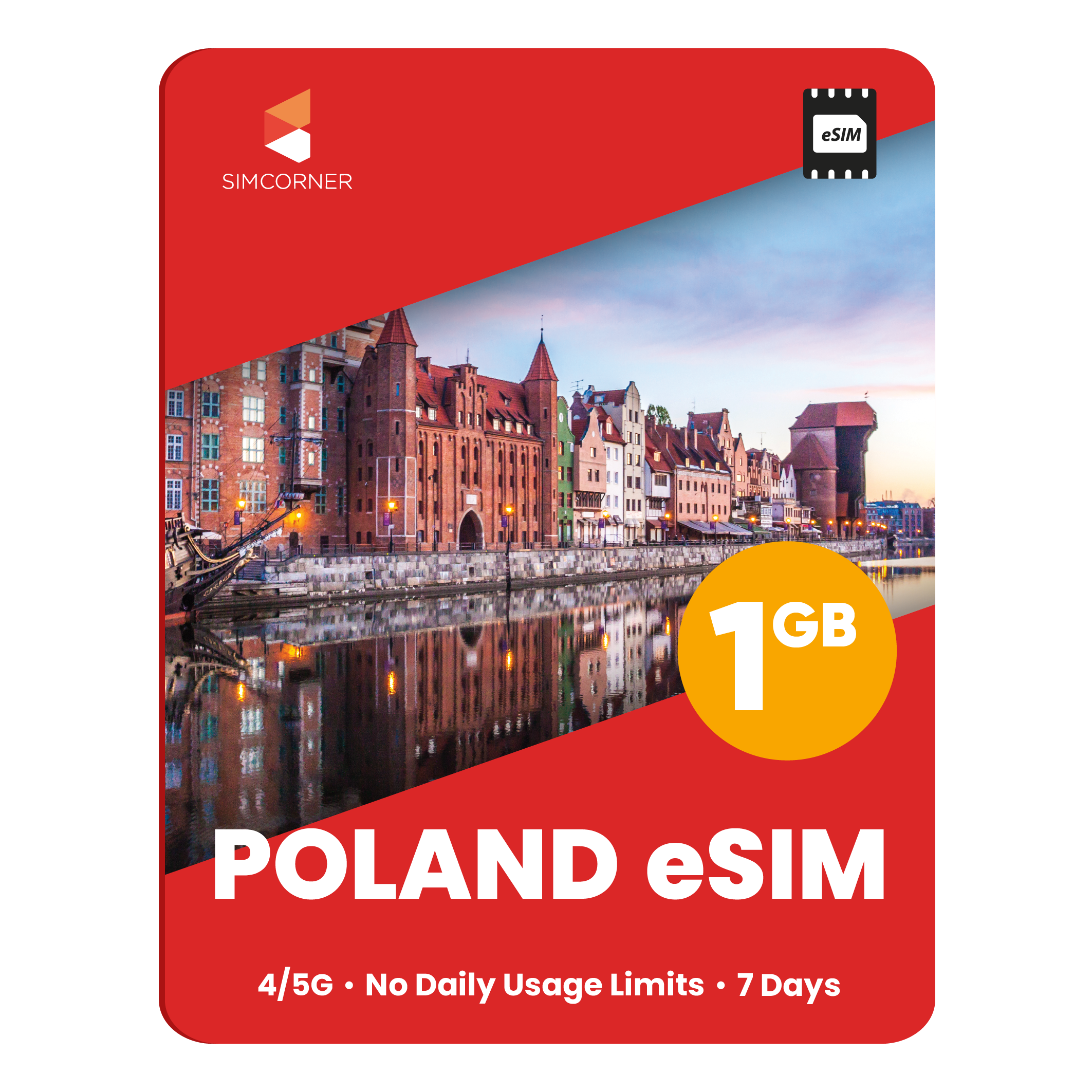 Poland eSIM: 1GB - 7 Days