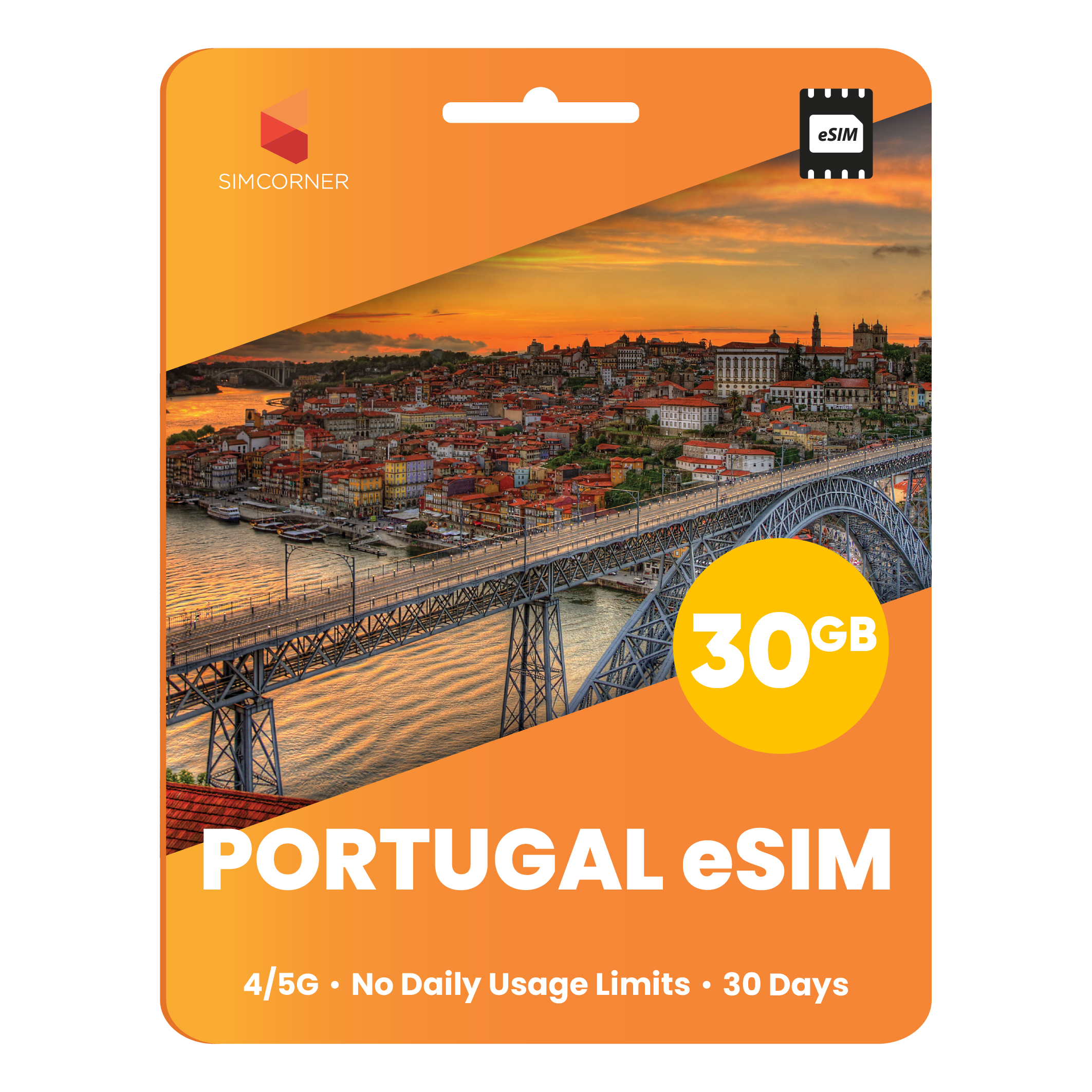 Portugal eSIM: 30GB - 30 Days - SimCorner