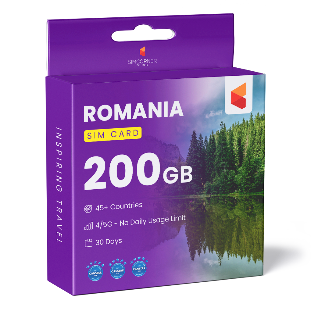 Romania Travel Sim Card 200GB | SimCorner