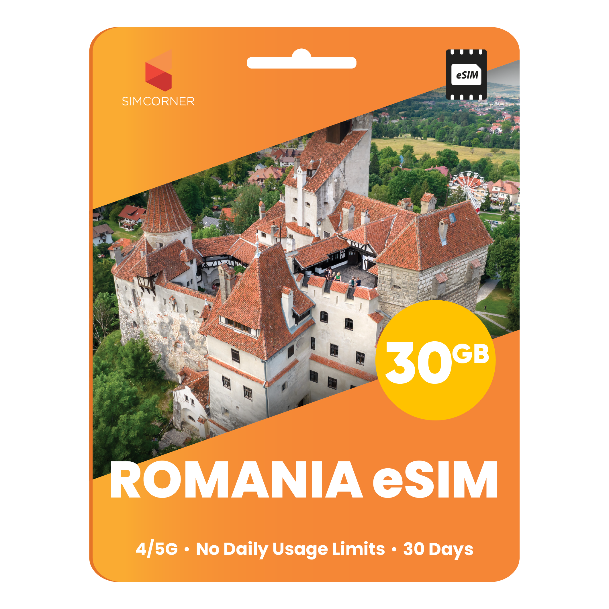 Romania eSIM: 30GB - 30 Days - SimCorner