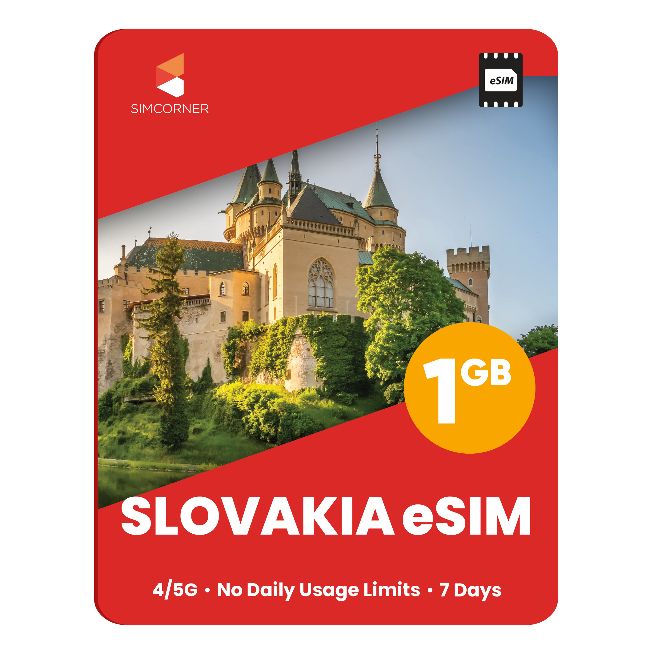 Slovakia eSIM: 1GB - 7 Days