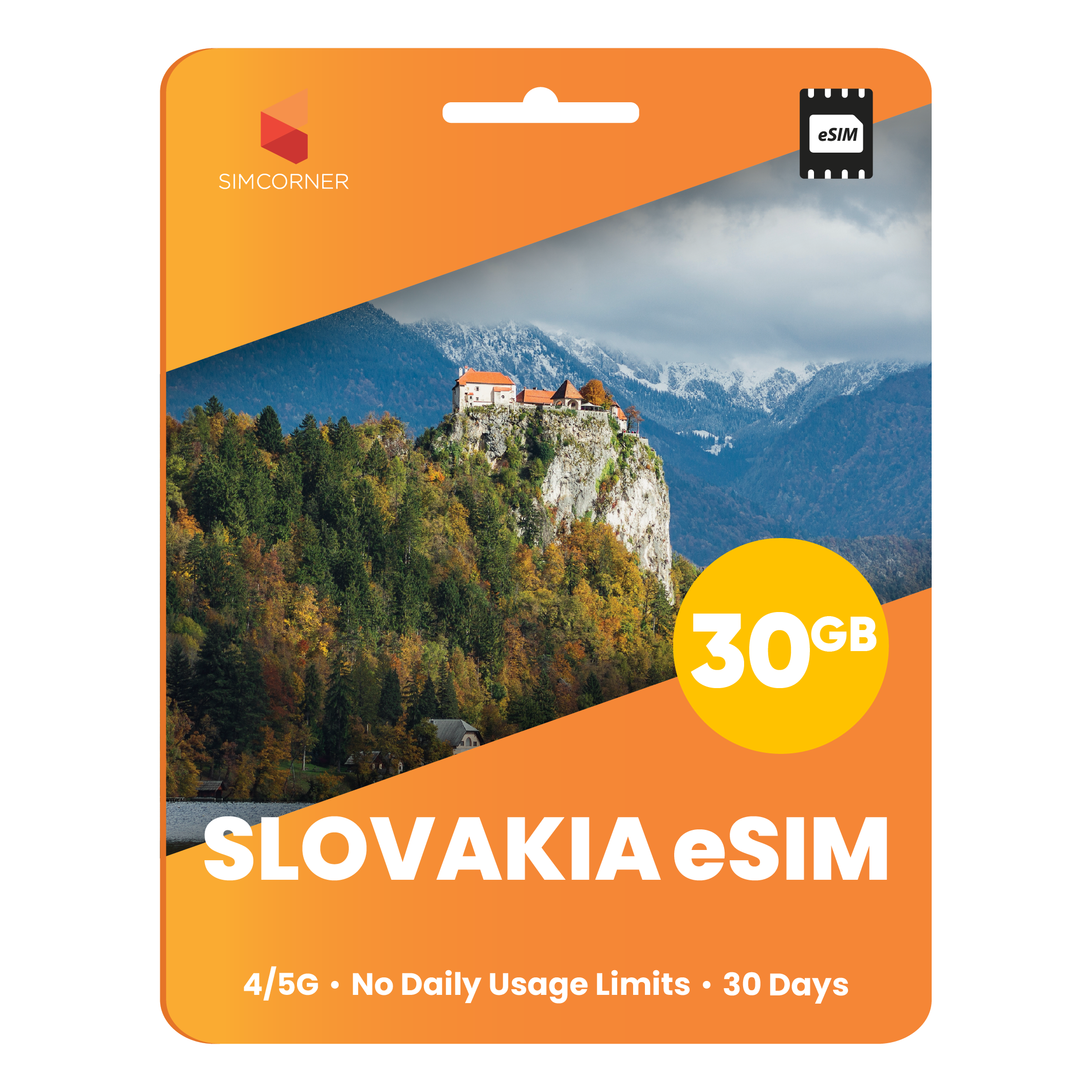 Slovakia eSIM: 30GB - 30 Days - SimCorner