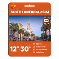 South America Data eSIM (12GB, 18GB or 30GB)