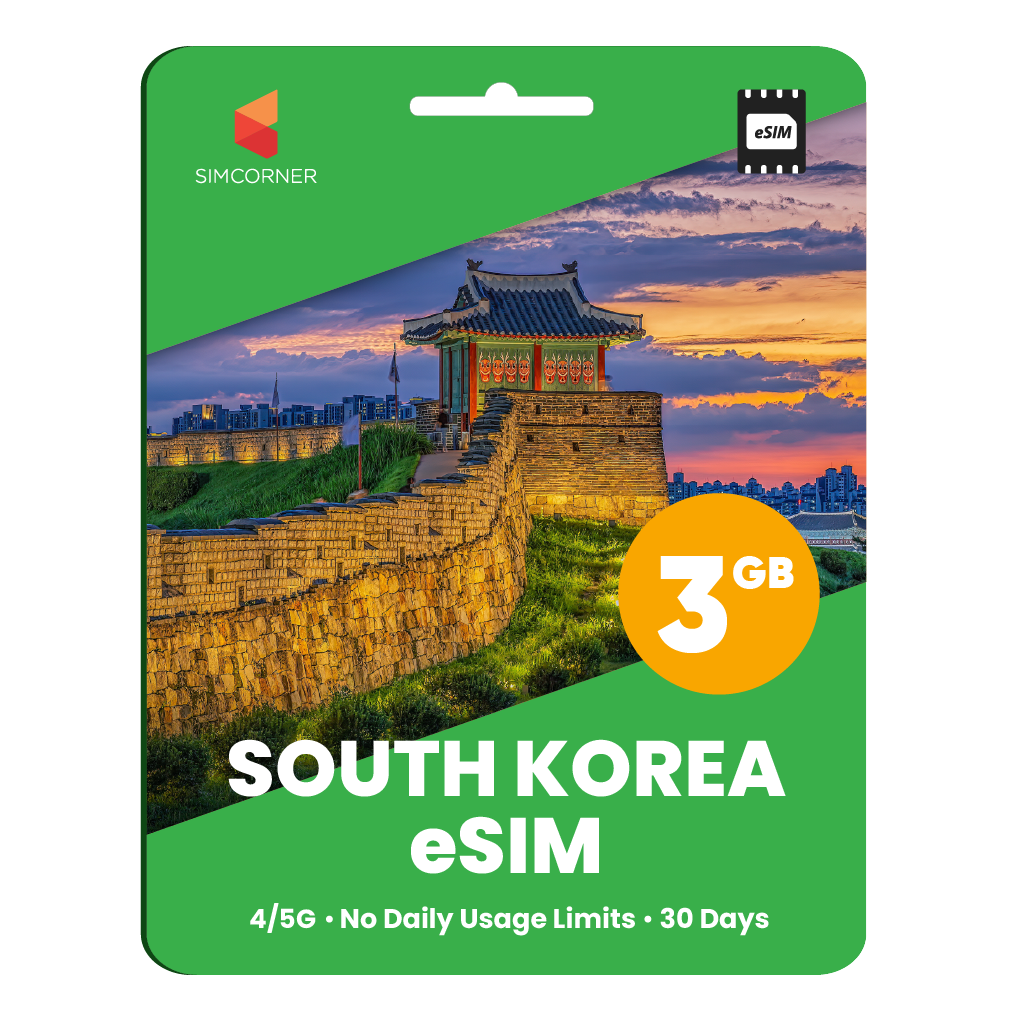 South Korea eSIM: 3GB - 30 days - SimCorner