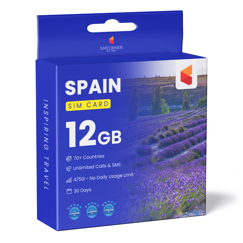 Spain Travel Sim Card (12GB) | SimCorner