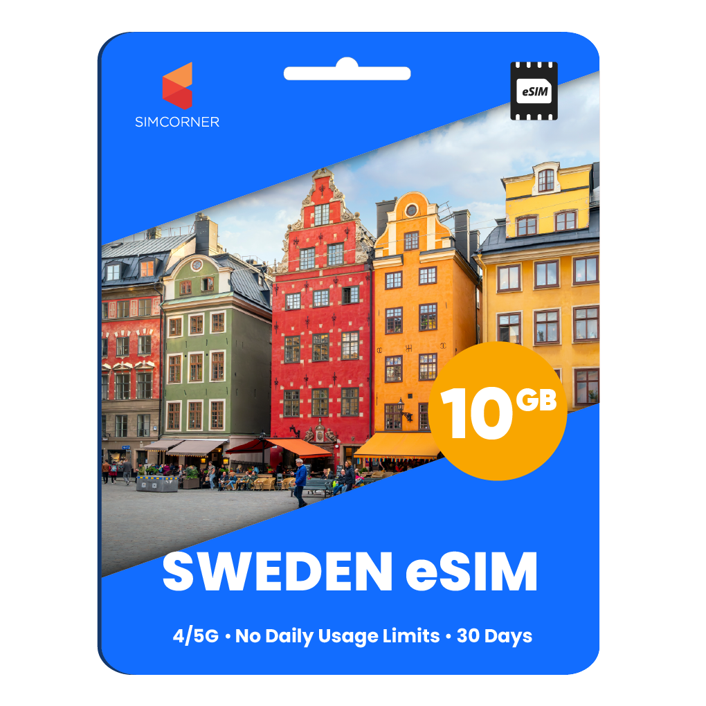 Sweden eSIM: 10GB - 30 Days
-SimCorner