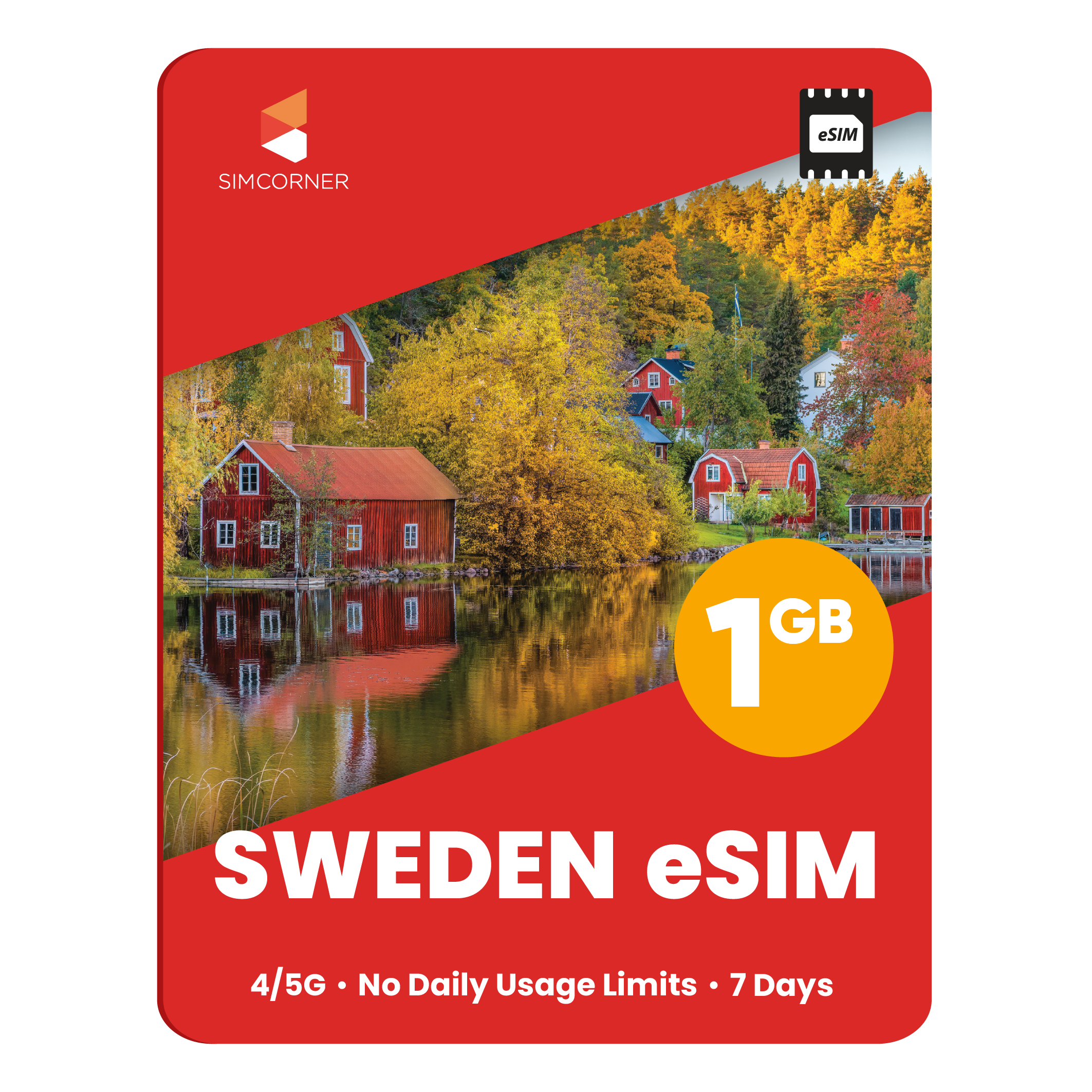 Sweden eSIM: 1GB - 7 Days