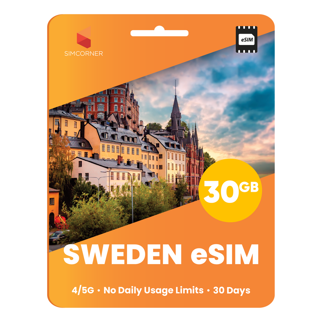 Sweden eSIM: 30GB - 30 Days - SimCorner