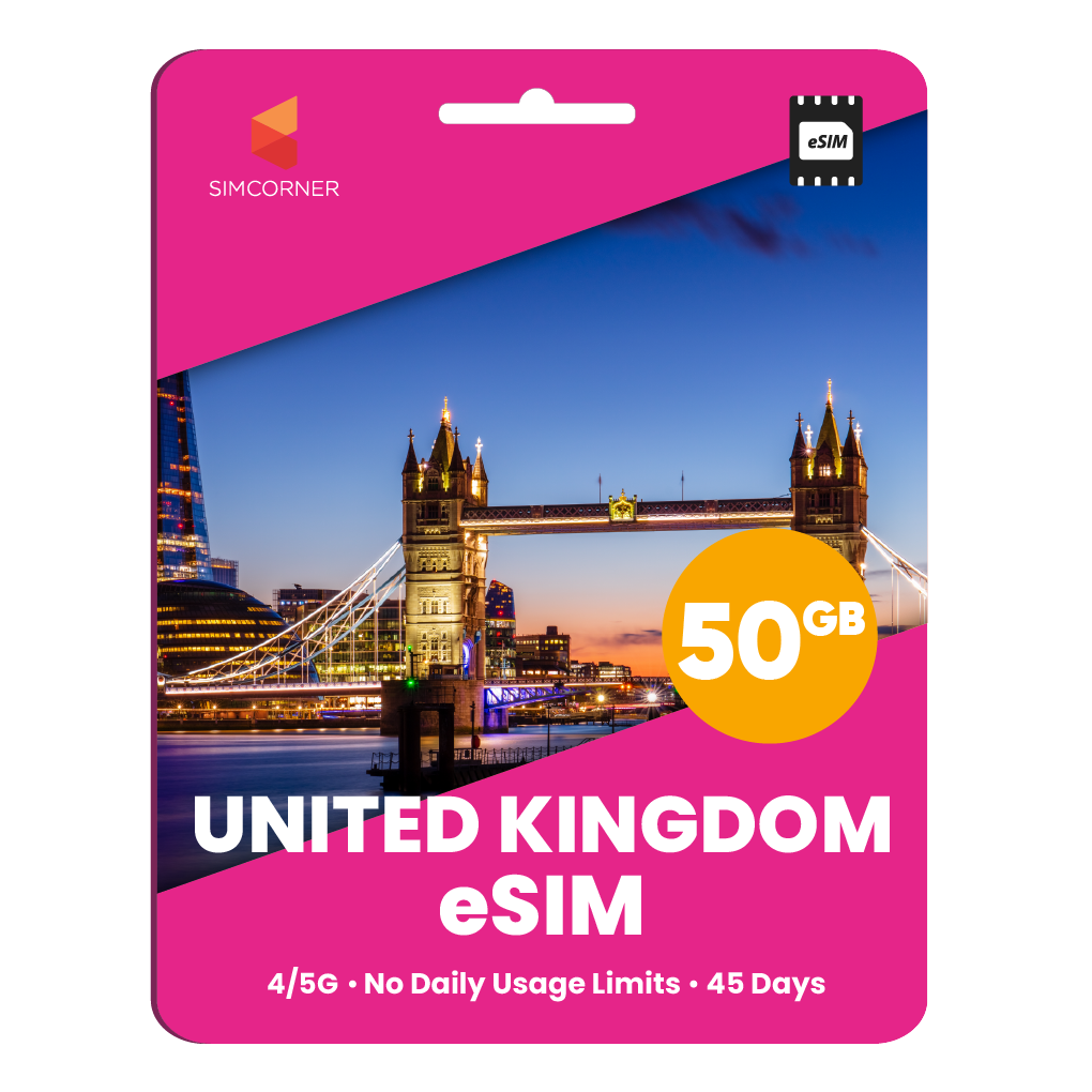 United Kingdom eSIM: 50GB - 45 Days
- SimCorner