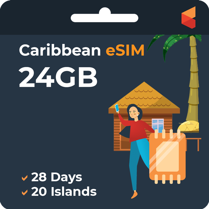 Prepaid Caribbean eSIM Card (24GB) | SimCorner