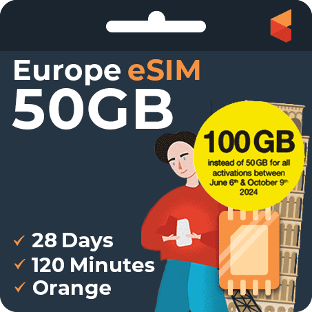 [eSIM] Europe Orange (28 Days - 50GB) - Sim Corner