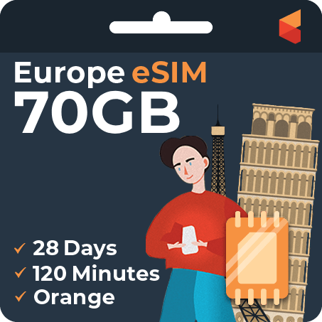 [eSIM] Europe Orange (28 Days - 70GB) - Sim Corner