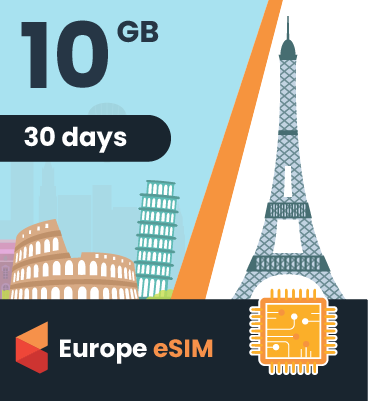 Europe eSIM: 10GB - 30 Days