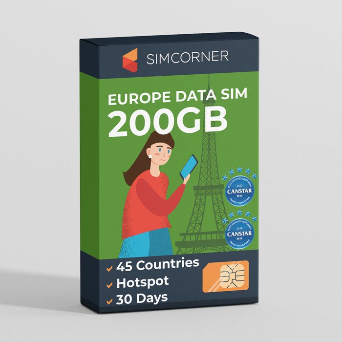 Europe & UK Data SIM (200GB) - Sim Corner