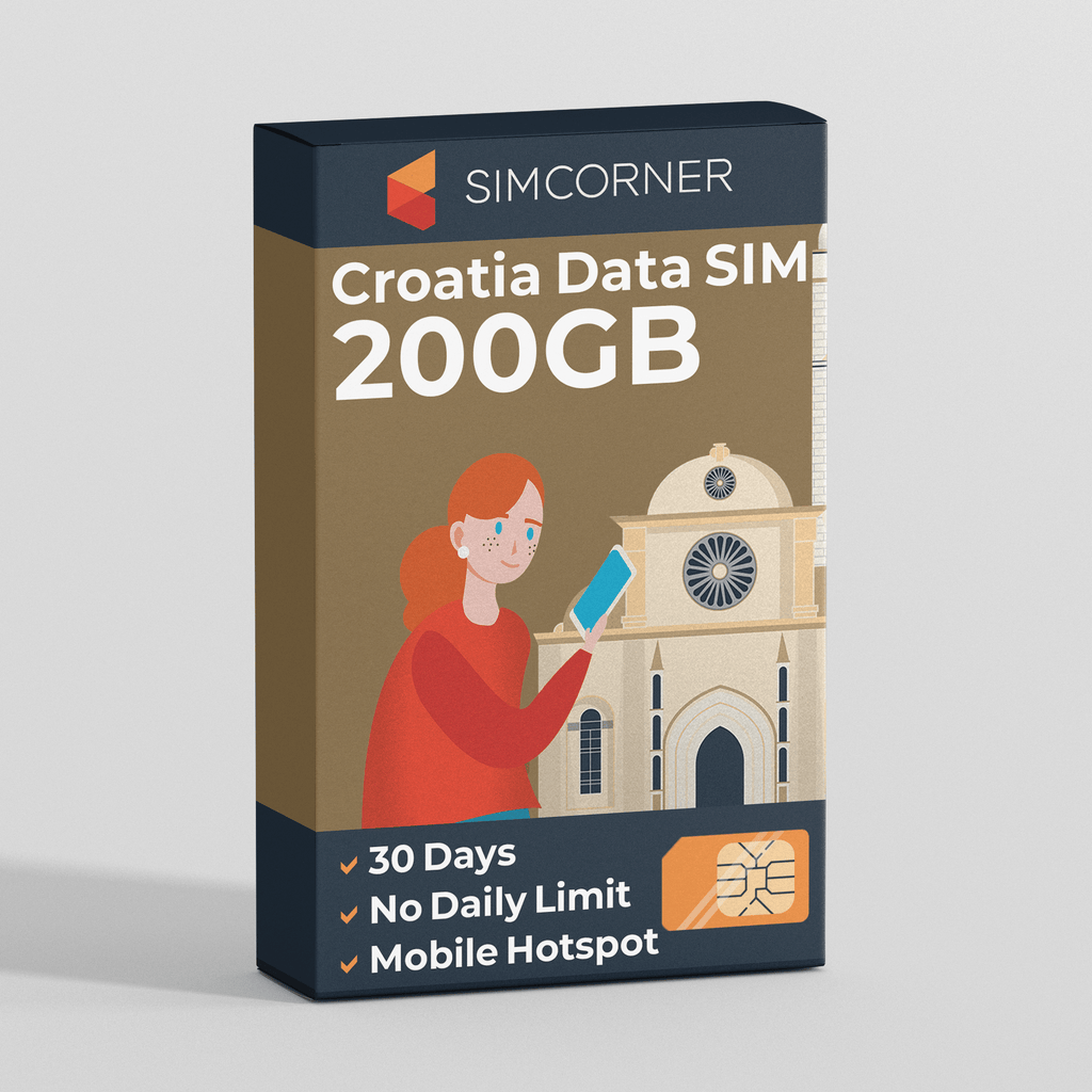 Croatia Travel Sim Card 200GB | SimCorner