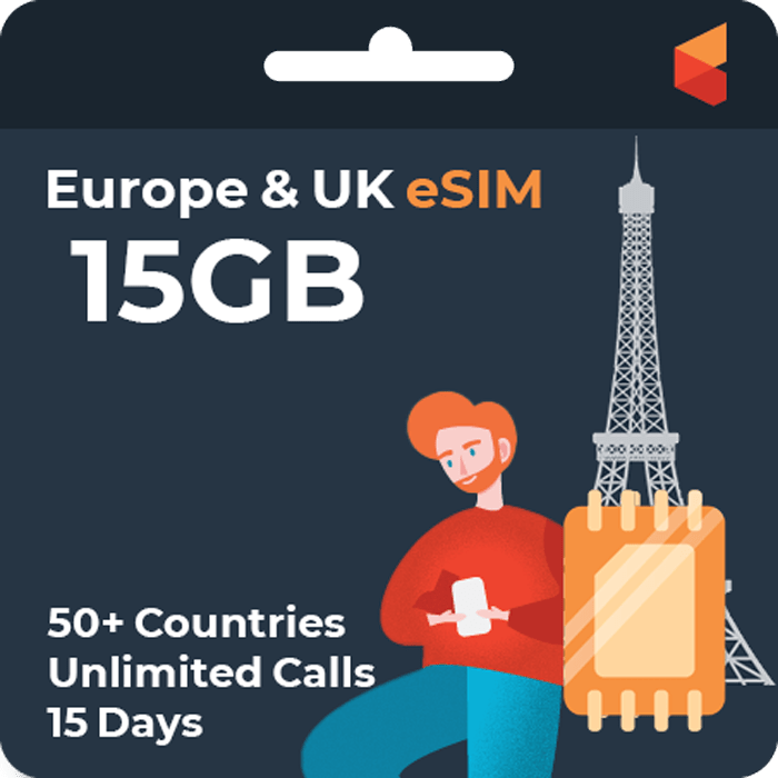 [eSIM] Europe eSim Card (15GB)