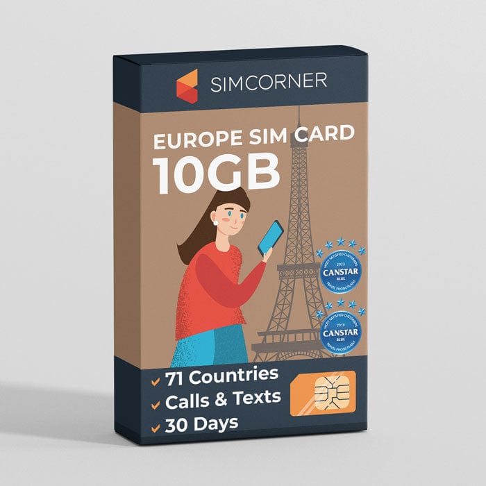 Best Europe SIM Card 10GB Data for 30 Days | SimCorner